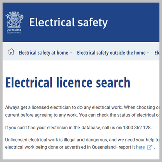 Link to Electrical safety website 
